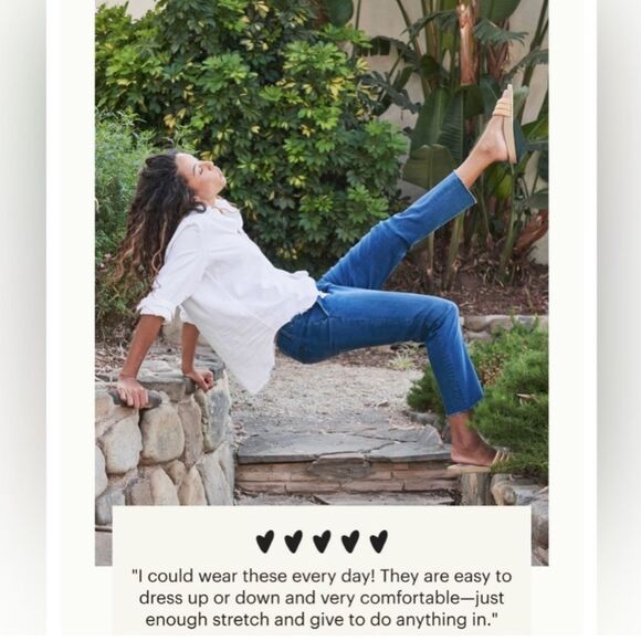 FRANK & EILEEN Jeans Wicklow Italian Performance Denim Straight Leg Blue Size 6 - Picture 3 of 16